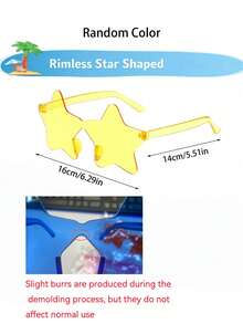 5/10pcs-Rimless Glasses Five-Pointed Star Shaped Frameless Glasses Transparent Candy Color Eyewear For Party Favor, Perfect For Pool And Beach Parties Summer Parties, Birthday Parties. Carnival, Fun Events Or Party Favors, (More Colors Random), Christmas Mother's Day Graduation Halloween - Multicolor - View 11
