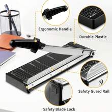 Cortador de papel preto com cantos arredondados, cortador de papel com capacidade para 8 folhas, cortador de papel para cartolina, cortador de papel para artesanato, sala de aula e escritório, volta às aulas, material escolar