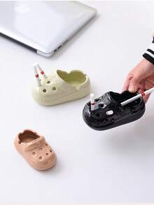 1 件独特的软粘土陶瓷木屐鞋烟灰缸，仿真日常工具设计，适合家庭、办公室、酒店装饰，完美的情人节和新年礼物，春节收藏品