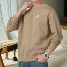 Nike 男衛衣M NSW CLUB CRW BB運動服飾圓領健身外套休閒舒適套加絨頭衫 BV2663-247 - 卡其色 - 查看 3