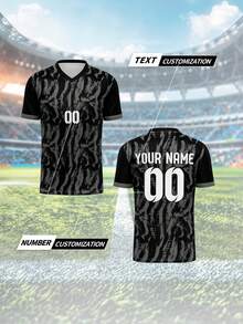 Customized Soccer Jersey, , Men's Sports Club Team Training V-Neck Shirt With Front & Back Printed Name, Number, Logo, Comfortable & Suitable For Daily Casual, Party, Gathering - Multicolor - View 1