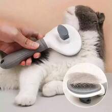 1pc Pet Grooming Deshedding Brush, Pet Dematting Tool, One-Click Easy Removal Of Pet Dog/Cat Undercoat, Pet Deshedding Brush, Cat/Dog Desheding Tool, Pet Grooming Supplies - Multicolor - View 3
