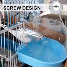 Bird Bath For Cage,Bird Bath Tub,Hanging Birdbath Bird Cage Supplies With Hooks,Bird Cage Accessories Parrot Bathing Tub For Small Birds Canary Budgies Parrots - View 2