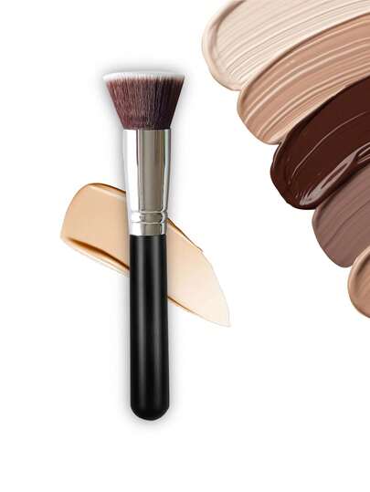 Flat Top Foundation Brush, Suitable For Blending Liquid, Cream And Perfect Powder Cosmetics - Polishing, Stippling, Concealer. Portable Kabuki Style Makeup Brush, Great Gift For Women And Mother's Day,Foundation Brush,Concealer Brush,Blush Brush,Contour Brush,Blush Brush,Bronzer Brush,Powder Brush,Foundation Brush,Blush Brush,Giveaways