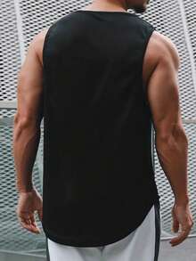 1pcs American Flag Printed Men's Tank Tops Patriotic Mountain Tank Tops 100% Pure Cotton Ideal Choice For Summer, Casual Wear, And Outdoor Activities - Black - View 2