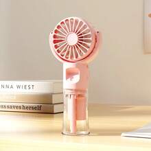 1 件便携式手持喷雾风扇，静音 USB 充电喷雾风扇，800mAh，4 种速度模式，迷你台式风扇，适合家庭、旅行、办公室夏季降温、海滩、旅行