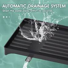 2 Tier Dish Drying Rack Plate Drainer Cutlery Holder Kitchen Organizer Storage-Foldable Dish Rack For Kitchen - Space Saving Black Utensil Holder - màu đen - Xem 7