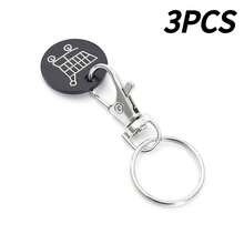1pc-10pcs Shopping Cart Token Supermarket Trolley, Stainless Steel Shopping Trolley Remover, Shopping Trolley Token Pendants, Shopping Trolley Chips, Metal Stainless Steel Keychain, Keyring Decoration With Trolley Unlocking Key, Keyring Accessory - Multicolor - View 23