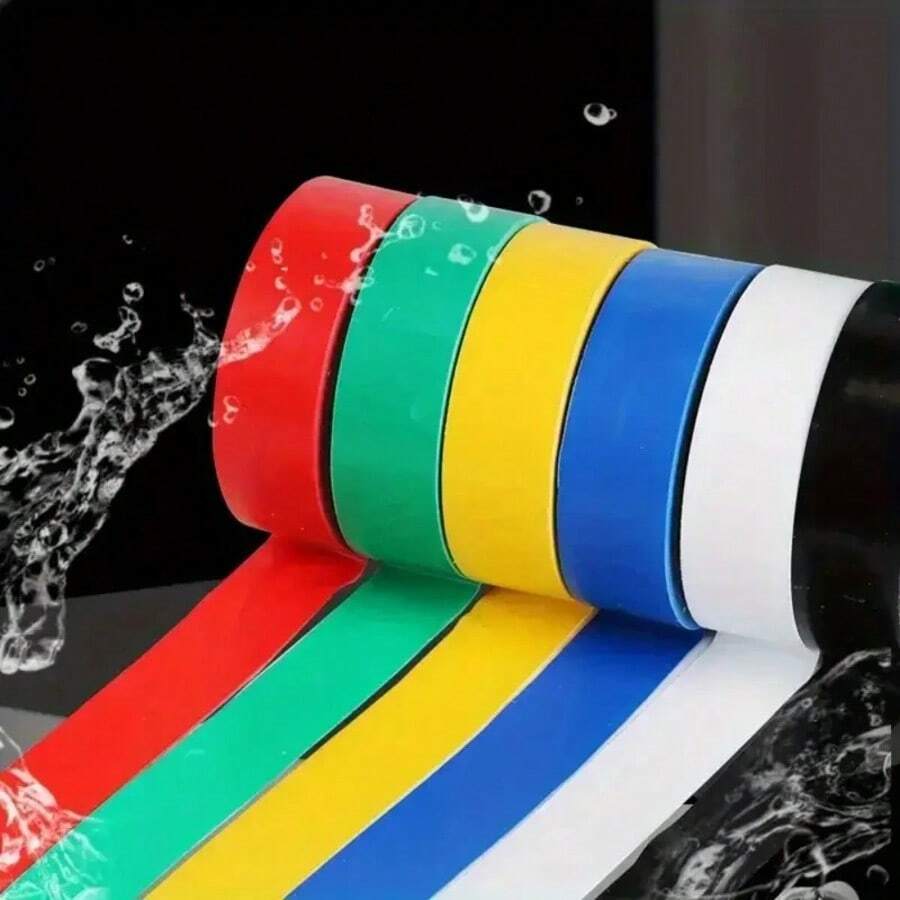 6/10pcs Juego de Cinta Eléctrica Multicolor Duradera Ignífuga Aislante Adhesivo para Metal para Uso Industrial en el Hogar 394 Pulgadas 18mm VZDN - Amarillo, 10 unidades - Ver 1