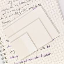 paquete de 4 piezas de notas adhesivas transparentes de PET de tamaños variados, combinación de múltiples tamaños que cubre completamente el uso diario, adecuado para diversos escenarios, útiles escolares, vuelta al cole