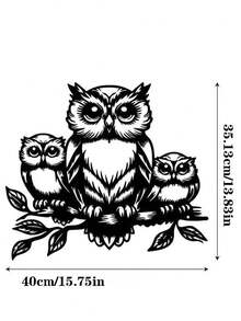 Metal Owl Sculpture - 1pc Decorative Iron Owl Wall Art For Garden, Patio, Living Room, Balcony - Outdoor Garden Patio Decorative Mural Fence Decoration, Indoor Home Wall Decor, No Electricity Required