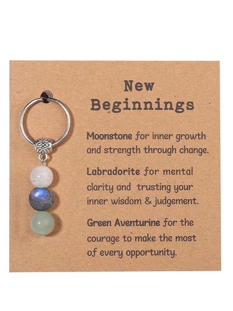 1pc Natural Crystal Keychain Gift, For New Beginnings, Healing Stone Keyring To Relieve Anxiety, Crystal Healing, Party Gift Or Graduation Gift For Women - Multicolor - View 10