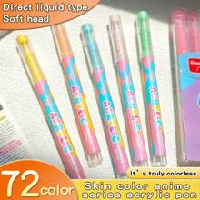 GuangNa 12 colori Penne a pennarello liquido acrilico colore pelle/macaron, punta dritta, adatto per carta, pietra, ceramica, realizzazione di biglietti e artigianato fai-da-te, forniture per la casa e la scuola, regali di Ringraziamento e Natale, forniture scolastiche, ritorno a scuola