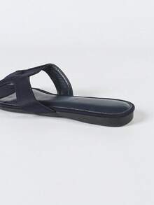 Women's Apricot Hollow Out Soft Bottom Flat Mule Slippers,Spring Summer Outfits - Royal Blue - View 6