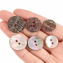 10 pezzi da 17/20/25 mm Bottoni in conchiglia di Abalone vera a 2 fori, accessori per abbigliamento, bricolage, scrapbooking, bellezza, forniture per cucito - Multicolore - Visualizzare 9