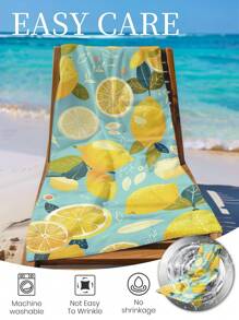 1pc Printed Beach Towel, Summer Fruit Pattern Swim Towel, Bath Towel, Fashion Style Beach Towel, Super Absorbent Bath Towel For Bathroom, Swimming, Fitness, Yoga, Soft And Comfortable Microfiber Towel, Lightweight And Portable, Wind And Sun Protection, Sandproof For Summer Travel, Vacation Holiday Bathroom Decor, Available With Or Without Storage Bag, Recommend Regular Sizes And Larger Sizes, (35*75cm Small Size Towel,150cm Or Above Recommended)