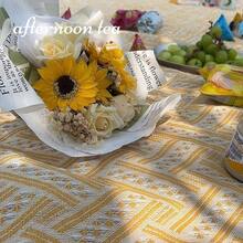 1pc Portable Thick Picnic Blanket, White Camping Mat, Beach Towel, Comfortable Cozy Sofa Throw, Outdoor Garden Tent Pad, Waterproof & Warm, Home Decor, Photography, Anti-Tear, Versatile Blanket/Tablecloth/Wall Hanging - White - View 6