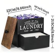 Dryer Sheet Storage Container, Laundry Box Storage Box, Dryer Sheet Holder With Lid And Drawer, Laundry Detergent Dispenser, Laundry Room Organizer, Storage And Organization, Room Decoration - Black Line Terms - View 3