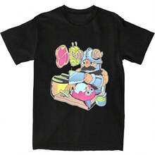 Senshi Anime Dungeon Meshi T-Shirt Men Delicious In Dungeon Retro 100 Cotton T Shirts Beach Hip Hop Tee Shirt Oversize Clothes - màu đen - Xem 1
