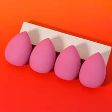 4/16pcs Ultra Soft Makeup Sponges - Professional Beauty Eggs For Foundation, Powder, BB Cream - Water-Drop Design, Unscented, Polyurethane Material - Burgundy - View 4
