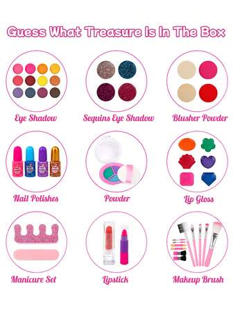 Conjunto de juguetes de maquillaje para juego de roles, con diferentes estilos de cajitas de maquillaje portátiles, ideal para regalo