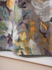 1pc Impression Painting Print Table Skirt, Kitchen Curtain, Room Divider, Japanese Style Cloth Curtain For All Seasons, Cabinet, Bathroom Sink Half Curtain, Decorative Curtain No Drill Required