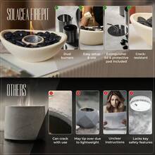 Concrete Tabletop Fire Pit Extended Burn Time Portable Indoor Fireplace And Smores Maker Suitable For Indoor And Outdoor Use Beige - MatteBeige - View 3