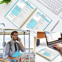 Daily Planner Undated 87 Sheets, 8.3" X 5.7" To Do List Notebook Twin-Wire Binding, A5 Hourly Planner Notebook, Daily To Do List Notepad Habit Tracker Journal For Meetings, Appointments - Blue - View 8