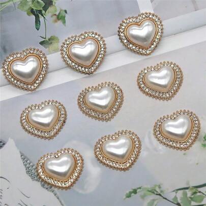 10pcs Heart Design Button