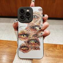 Eye Pattern Phone Case, Soft Phone Case, Mobile Phone Protective Cover, Phone Accessories Compatible With IPhone 11 12 13 14 15 16 Pro Max/Pro/Plus - 黑色 - 查看 3