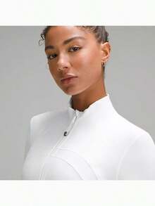 Define Cropped Jacket Nulu-For Yoga Gym Running-Sweat-Wicking-Yoga-All Seasons Sport-Spring/Summer-Autumn/Winter-Back To School - 白色 - 查看 4