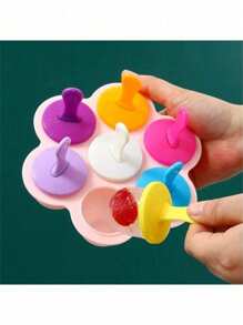 7 Hole Ice Cream & Popsicle Mold - Simple DIY Frozen Snack Maker For Home Kitchen