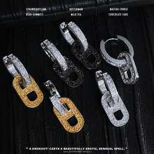 1 par de pendientes únicos con colgante de nariz de cerdo en diseño de color block, de diseño minimalista y de moda - pendientes - Ver 2