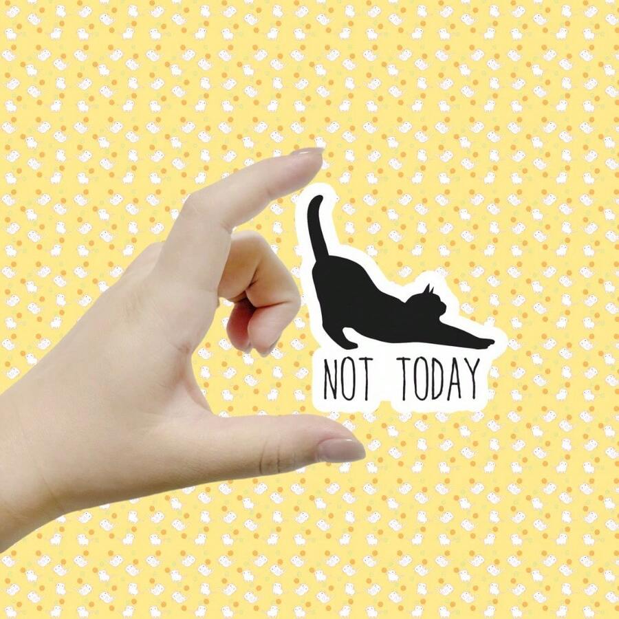 今天不是猫做你自己，适用于书籍、杯子、平板电脑等，一次性贴纸学校用品，返校
