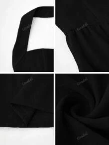 Vestido casual de playa, vacaciones, temperamento elegante, vuelta al colegio, citas, festivales de música, Día de la Madre, temporada de graduación, con cuello colgante y espalda descubierta, talla grande, para mujer