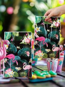 10/25/50 件夏威夷风格手提袋礼品袋，夏威夷火烈鸟图案礼品袋，夏威夷主题派对包装礼品袋，生日派对包装袋用品，家居装饰房间装饰包装袋用品，生日礼物，夏季装饰，结婚礼物婚礼回礼，适用于精品店产品包装