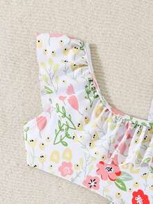 Cute Fairy Design One-Piece Swimsuit For Toddlers - Multicolor - View 4