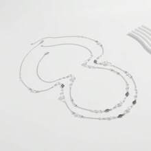 2pcs French Fashion Faux Pearl Chain Long Necklace, Women's Party Gathering Accessories, Elegant Jewellery