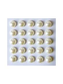 Assorted Sizes White Pearl Stickers, 3D Decoration Stickers, Makeup Rhinestone Stickers, Rhinestones Crystal Craft Stickers, Party Makeup Supplies, Can Be Used To Decorate Hair, Body, Nails, Phone Cases, DIY Pendants School Supplies, Back To School - Multicolor - View 7
