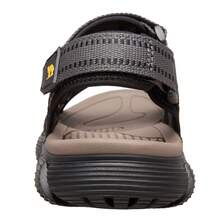 CAMEL CROWN صنادل رياضية خارجية للرجال، صنادل تنزه وتخييم خفيفة الوزن من الجلد، صنادل صيفية خارجية للرجال، أحذية مقاومة للماء - أسود/رمادي - مشاهدة 3