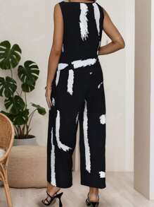 Conjuntos Elegantes Para Dama De Verano,Tops Holgado Asimétrico y Pantalones Anchos Con Cintura Elástica