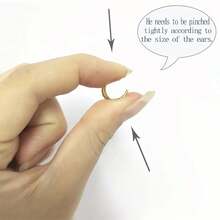 SENLANSP 2 件不锈钢夹式耳环，简约 C 形无穿孔耳夹 - 2件 - 查看 6