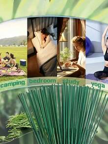 90支香茅驱蚊棒，持久植物香味，带香炉，人造木材质，适用于居家、露营、瑜伽、节日送礼 - 彩色 - 查看 8