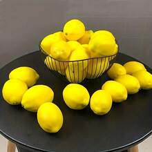 18 Stück künstliche Zitronen, simulierte Zitronen, Herbstdekoration, 12/10/6/3/1 Stück künstliche gelbe Zitronen, simulierte Früchte, Heimdekoration, Ladendekoration, Obst und Gemüse, Obstschale Dekoration, Küche Restaurant Tisch Schrank Party Dekoration, künstliche Früchte, Küchentisch Sommerdekoration, Vase Füllung, Fotografie Requisiten, künstliche Pflanzen - Gelb - Übersicht 11