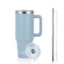watersy 1pc WATERSY 30 Oz/40 Oz Tumbler With Handle And Straw | 100% Leakproof Insulated Tumblers, Vacuum Reusable Stainless Steel Insulated Water Bottle Travel Mug Cup | Includes ALL Accessories:2 In 1 Lid, Stainless Steel Straw, & Cleaner, For Outdoor, Camping