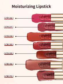 CATKIN Rouge Matte Engraved Lipstick, Waterproof Long-Lasting Satin Smooth CR129 Crimson - CR129 - 查看 8