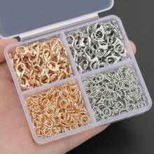 920pcs/Box DIY Jewelry Clasps & Jump Rings Kit, Including 120pcs Alloy Lobster Clasps, 800pcs Jump Rings, For Jewelry, Beaded Crafts, Necklace, Bracelet, Anklet, Earring, Pendant, Chain Connector Accessories