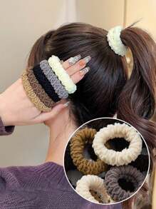 5/10/20 piezas Lazos de pelo extra elásticos y anchos, scrunchies sin arrugas y sin costuras para peinados de coleta, diseño resistente y minimalista