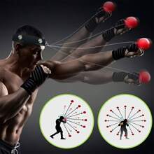 Headband Speed Boxing Reaction Ball, Martial Arts Punching Dodge Training Equipment, Unisex Adult Fitness Gear, Adjustable Anti-Impact Training Ball, Gym, Sport, Gym, Home Exercise, Sport Accessories, Gym Accessories, CrossFit Accessories