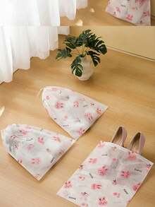 Set Of 10 Non-Woven Fabric Shoe Storage Bags, Shoe Dust-Proof Moisture-Proof Storage Pouches To Prevent Shoes From Getting Yellow And Dusty, Suitable For Adults & Children Shoes Storage Organize And Storage, For Household, Office, School, Shoes And Boots Accessories, Shoe, Spring Summer Picks, Brides Maid Gifts, Room, Bedroom Decor, Bedroom Decor, Beach, Travel, For Men, For Women, Vacation,Beach,Summer,Vacation,Holiday,Travel Essential,Going Out Tops,Household Items - Pink - View 9